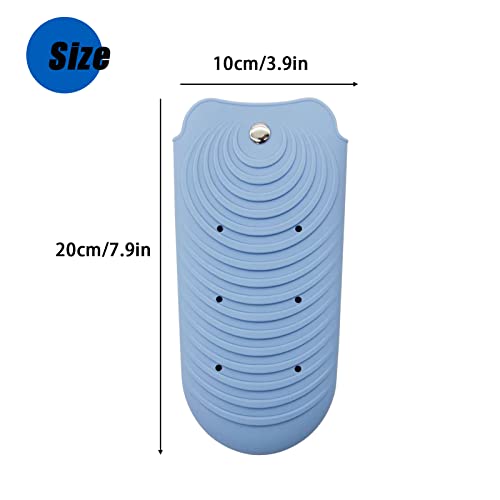 Heat Insulating Silicone Mat Pouch for Hair Styling Tools, Curling & Flat Irons Anti-Slip Travel Cover, Small Portable Straightener Pad for Curler Wands Storage, Hot Waver (Blue) - color: Blue