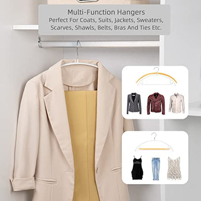 Nature Smile Non Slip PVC Coating Sweater Hangers,Dress Suit Coat Hangers,Shoulder Bump Free Golf T Shirts Clothes Hangers (White Color 20 Pack) - color: White, size: 20 Pack