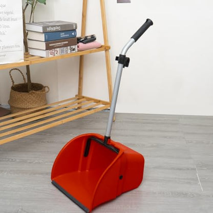 Matthew Bulk Jumbo Debris Dustpan,Upright Dust Pan with Long Handle for Courtyard Garage Mall Lobby Market Floor Home Kitchen Room Office Pet Hair Rubbish - 32.7''x14.2''x14'' 5PCS - size: Set of 5
