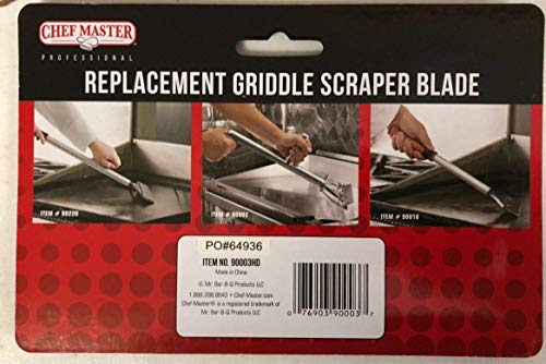Replacement Blade for Chef Master Griddle Scraper - 5 1/2" Wide x 1.2mm Thick Stainless Steel Reversible Blade - Fits to Most Scrapers - Double Beveled Edge for Chrome Griddles - by FryOilSaver Co. - color: Replacement Blade