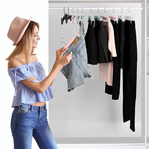 Pants Hangers with Clips, Skirt Hangers, 10 Pack, Pink - color: Pink, size: 10Pack