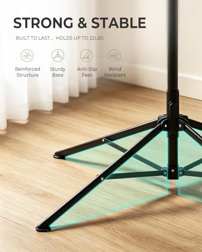 JS HANGER Rotary Clothes Drying Rack, 65 ft Outdoor Umbrella Drying Rack with Easy Push-Pull Handle, Foldable Laundry Drying Rack for Balcony, Patio & Backyard, Space-Saving Air Dryer - color: Black-4 Legs