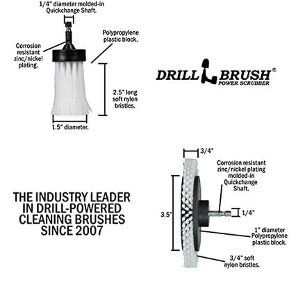 3 Pack Drill Brush Power Scrubber Cleaning Brush - Car Detailing Kit - color: White