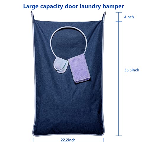 KEEPJOY 2 Pack Large Hanging Laundry Hamper Bag, 35x21.6 Inch Oversized Clothes Hanging Laundry bag with Hooks, Perfect for Managing Dirty Clothes Storage Bag (Blue,2-Pack) - color: Blue-2Pack