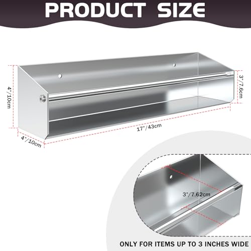 Silver Aluminum Wall Mount Spray Can Storage Rack - color: Silver