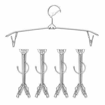 ROOM127 Travel Hangers with Clips, 5 Pack Foldable Stainless Steel Hangers - color: Silver