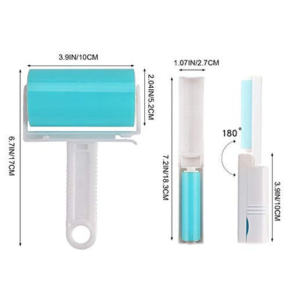 NUOBUT Reusable Sticky Lint Roller, 2 Large & 2 Mini, 4 Pack - size: 2M-2S
