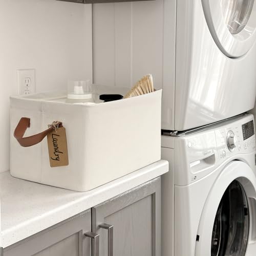 CHICVITA 30L Large Fabric Closet Bins for Shelves, 2Pack, Beige - color: Beige, size: 16 ¾" L x 11" W x 9 ¾" H