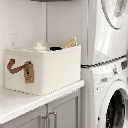 CHICVITA 30L Large Fabric Closet Bins for Shelves, 2Pack, Beige - color: Beige, size: 16 ¾" L x 11" W x 9 ¾" H