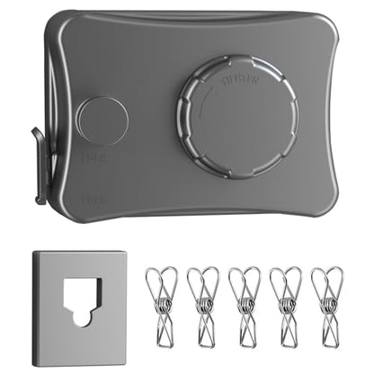 Retractable Clothesline Clothes Line Retracting Outdoor Indoor,Anti Sagging Waterproof Lock Enhancement Grey - color: W-anti Sag-gray
