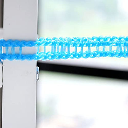 Clothesline Rope 26 ft Heavy Duty Nylon Windproof Stable Indoor Outdoor Laundry Drying Line Load 50 lb with 4 Hooks Adjustable Tightener for rtment Travel Camping - color: Blue