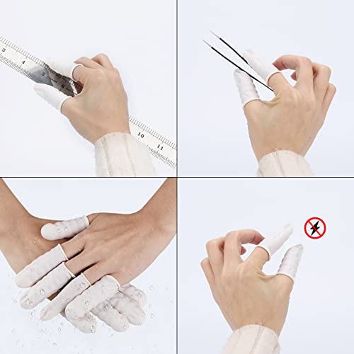 Finger Cots Small 300 Pcs Fingertips Protective Finger Cots White Disposable Finger Rubber Tips for Injured Finger,Cracked Finger,Sports - size: Small