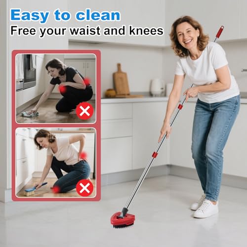 2 Pack Upgrade Scrub Brush Replace Heads Compatible with O Cedar EasyWring RinseClean 2 Tank Spin Mop, Scrubber Brush Mop Head for Ocedar Mop Scrub Brush of Hard Bristle to Floor Clean, Not for 1 Tank - size: 2 Pack Upgraded Scrub Brush for Ocedar 2 Tank