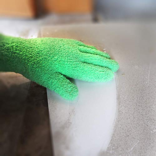 Evridwear Microfiber Dusting Gloves 2 Pairs (Green + Gray)