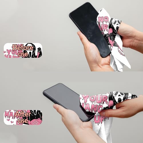 6 PCS Glasses Cleaning Cloth Eyeglass Cleaning Cloth Lens Eyeglasses Microfiber Cute Aesthetic Cloth for Unisex Women Girls Reusable Phone Screens Camera Multi-Patterns(6.3"x6.3")-Skull - color: N11-skull