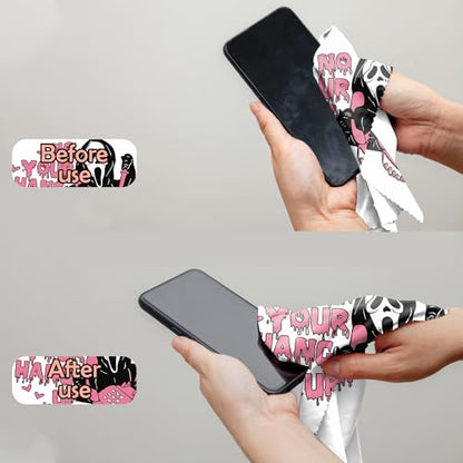 6 PCS Glasses Cleaning Cloth Eyeglass Cleaning Cloth Lens Eyeglasses Microfiber Cute Aesthetic Cloth for Unisex Women Girls Reusable Phone Screens Camera Multi-Patterns(6.3"x6.3")-Skull - color: N11-skull