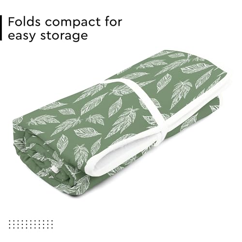 Encasa XO Ironing Mat, Heat Resistant Pad 48"x28" Big Leaves Green - color: Big Leaves Green, size: Large