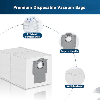18 Pack Dust Bag for Roborock Qrevo S Pro/QV 35A/Edge 2/3 Pro/Saros 10R/20 - size: Qrevo/Saros Series Bags 18 Pack