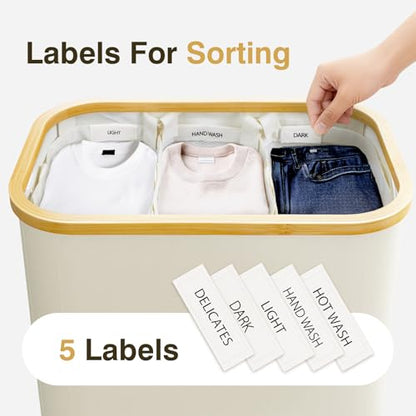 Hampers for Laundry Basket with Lid, 160L Large Laundry Hamper 3 Section - color: Beige, size: 160L