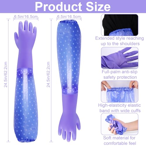 XANGNIER Long Gloves for Cleaning Bathroom,Elbow Length,1 Pair - color: 1 Pair