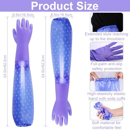 XANGNIER Long Gloves for Cleaning Bathroom,Elbow Length,1 Pair - color: 1 Pair