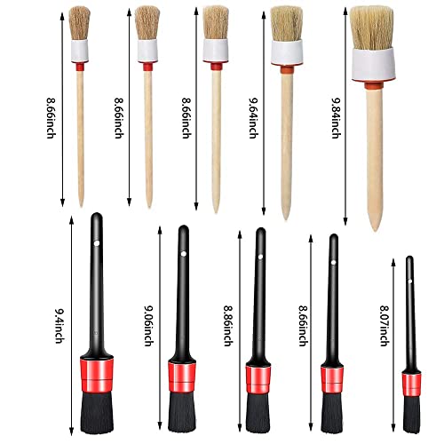 10PCS Car Auto Detailing Brushes Set Interior & Exterior Cleaner