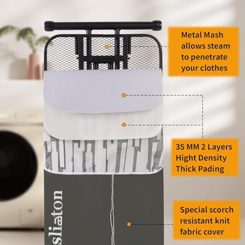 Extra Large Ironing Board with Large Hang Rail in 53" L x 20" W - style: Large