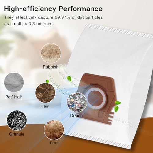 12 Pack Dust Bags Compatible with Miele Pure Air CO 3D Vacuum Cleaners Bag - size: Air CO-M1 Series Bags 12 Pack