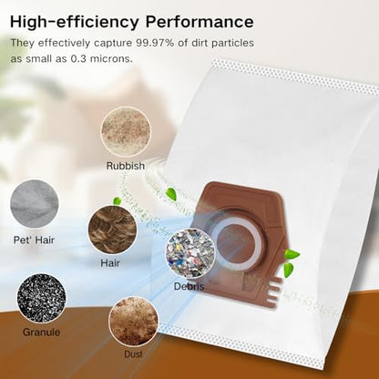 12 Pack Dust Bags Compatible with Miele Pure Air CO 3D Vacuum Cleaners Bag - size: Air CO-M1 Series Bags 12 Pack