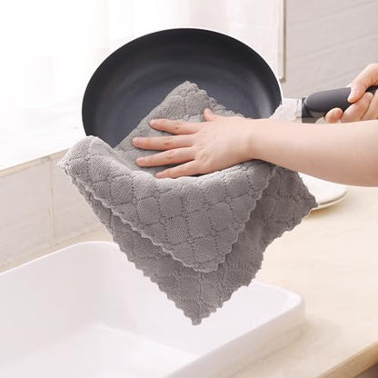 Homaxy 12 Pack Super Soft Absorbent Dish Towels, 10" x 20", Grey - color: Grey, size: 10 x 20 inch-12 pack