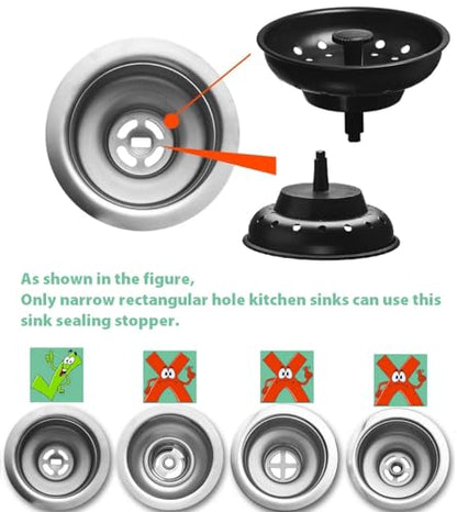 AJOMAN Kitchen Sink Drain Strainer Basket and Sink Drain Stopper, Sink Strainers for Kitchen Sink, Food Catcher(Matte Black, 4 Pieces Total) - size: Sink Strainers & Stoppers(4 pcs total)