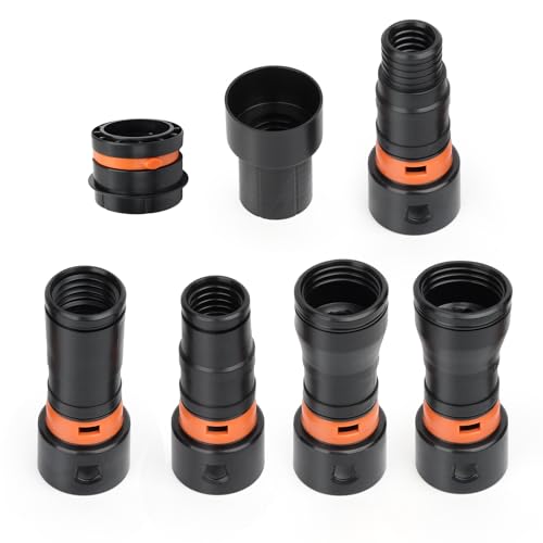 7Pcs Vacuum Attachment Adapter Fits Vacuum Cleaner, 1-2/3" 1" 1-1/3" 1-0.9" 1-2/3" 1-3/4" Adapter Replacement with Expanded Multi-Brand Power Tool Adapter Set for Dust Collection