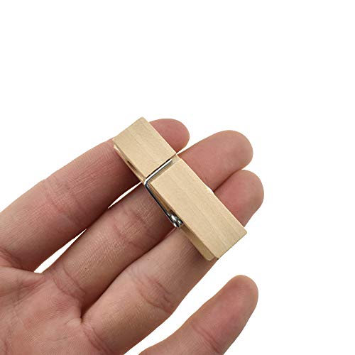 HAHIYO Wooden Clothes Pins Clothespins Wide Do NOT Fall Apart 1.77 inches Length 40 Pack Sturdy Strong Springs No Rust No Discoloration for Laundry Bathroom DIY Craft Photos Food Opened Bags - size: Natural Wood 1.77 inches 40 Pack