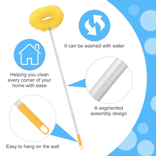 PATIKIL Ceiling Fan Cleaner Duster, 12.9" to 47.2", Microfiber Duster Extendable Handle Fan Blade Cleaning Tool Removable Washable for Furniture Blind, Yellow - color: Yellow
