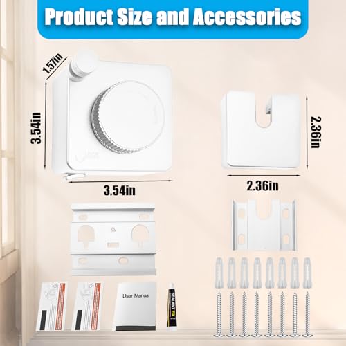 Retractable Clothesline Indoor Outdoor Non-Sag 16.2Ft Stainless Line(White) - color: White