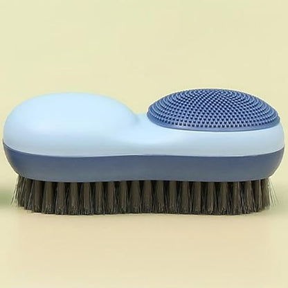 Two-Sided Laundry Stain Remover Brush, Blue - color: Blue