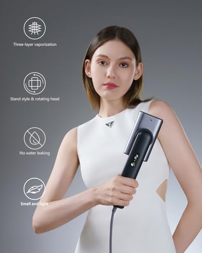 G9 Pro Smart Handheld Steamer for Clothes, Palm-Sized & Lightweight (1lb), Dual Steam Modes, Easy Wrinkle Remover, Auto Shut-Off, Travel & Home Double Use (Metal) - color: Black