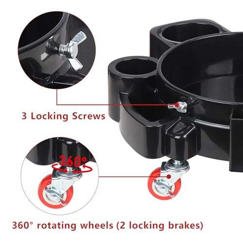 LCGP Bucket Dolly 5 Gallon Car Wash Professional Cleaning Bucket with Heavy Duty Wheeled Casters, Complimentary Strainer and Sprayer, Black - size: Dolly with Dirt Guard and bottle