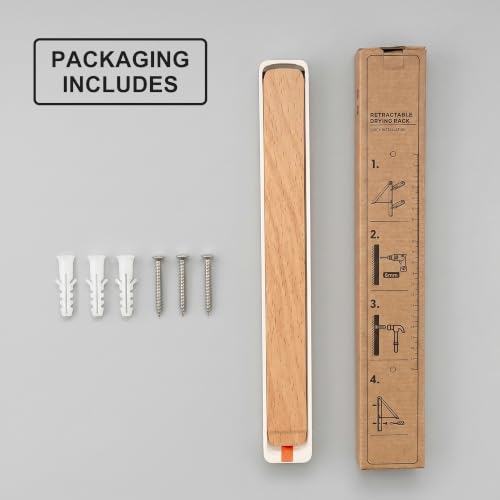 RFOUO White Foldable Wall Mounted Clothes Drying Rack,Laundry Hanger,1 Pack - size: 1 Pack