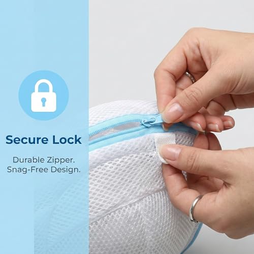 2 Pack Bra Wash Bags with Hooks, 3D Mesh Laundry Bags for Bras