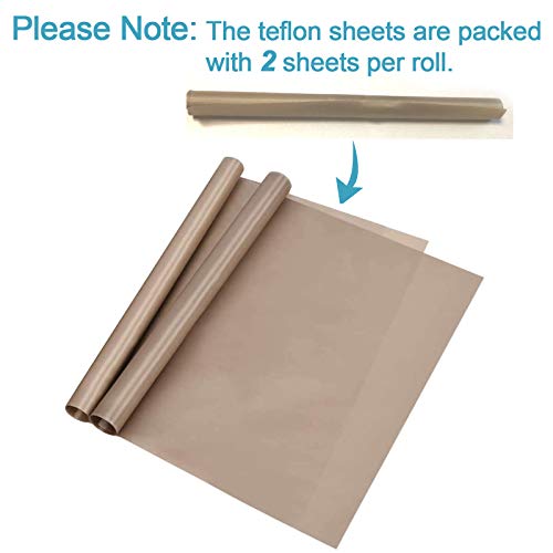 Selizo 4 Pack Teflon Sheet for Heat Press, Non-Stick Craft Mat, Teflon Heat Transfer Press Sheet for T Shirt Press Machine (12" x 16") - color: 4 Pack