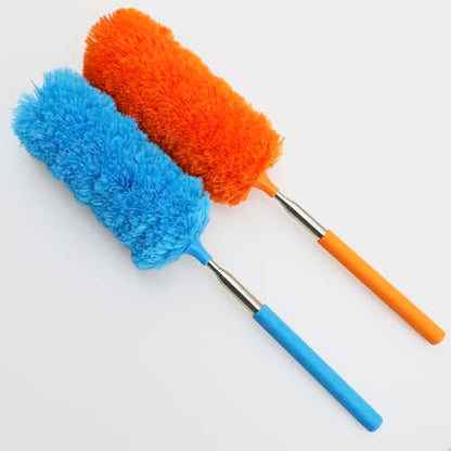 2 Pack Small Washable Microfiber Feather Duster, Microfiber Head, 13" to 30" Extendable Pole, Cleaning Tool for Office, Car, Computer, Furniture