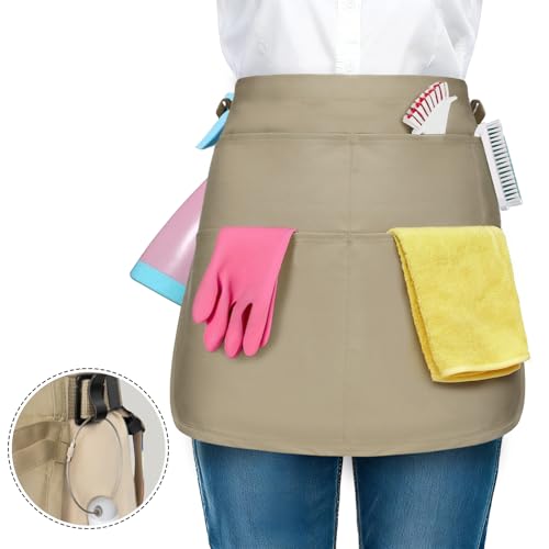 BOHARERS Waterproof Utility Apron with 5 Pockets - 53x37cm (Professional Grade for Stylists, Cleaners, Detailers & More) - color: Curved-khaki