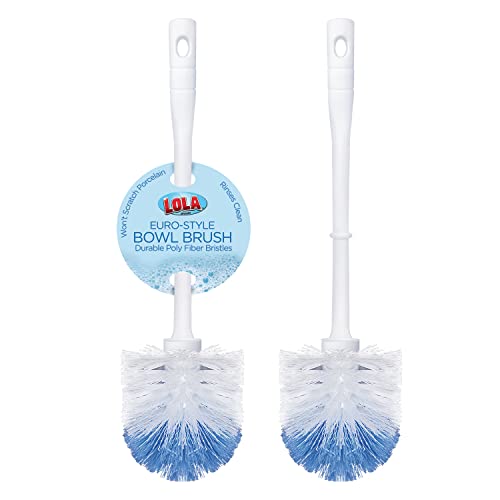 LOLA Classic Toilet Brush, Durable Fiber Stiff Bristles, Non-Scratch - 2 PK - size: 2 Pack, style: Classic Toilet Brush