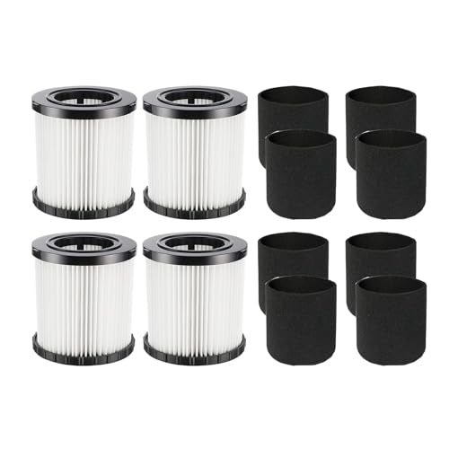 4 PCS DCV580H HEPA Filter for DEWALT DCV581H DCV5801H 20V Wet/Dry VAC - size: 4 Pcs DCV581H and 8 Pcs Foam Filter