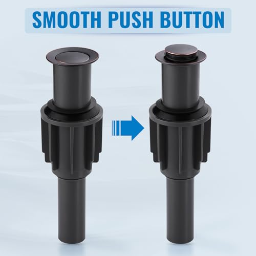 ALEASHA Pop Up Sink Drain Without Overflow, Bathroom Sink Drain Vessel Sink Stopper Pop Up Sink Drain Stopper, Pop Up Drain for Bathroom Sink Drain Strainer for Hair Catcher,Oil Rubbed Bronze - color: Oil Rubbed Bronze, style: Without Overflow