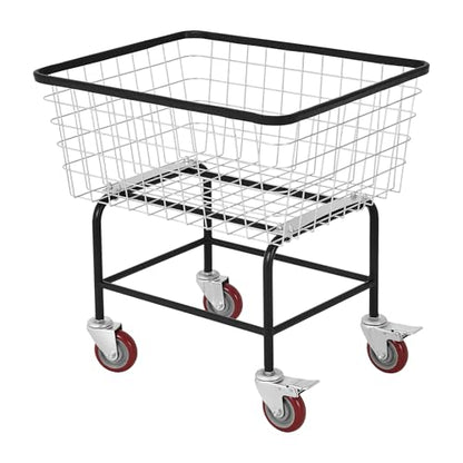 Large Rolling Laundry Cart with Wheels, Holds 2 Washer Loads, Steel - size: 2 Washer Loads