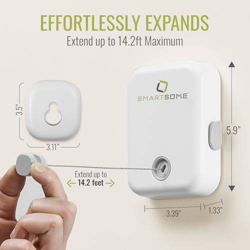 SmartSome Retractable Clothesline 14.3 Feet