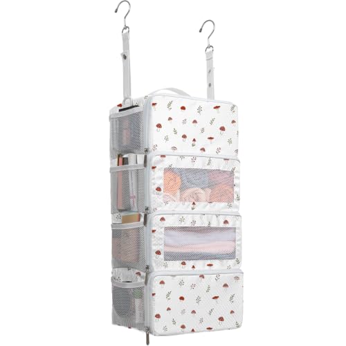 Suitcase Organizer, Hanging Travel Luggage Organizer Shelves Carry On Bag - color: Mushroom-S, size: Small