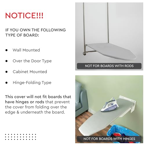 Encasa XO Ironing Board Cover and Pad, Thick Felt 49"x18" - color: Franca Beige Stripes, size: Wide